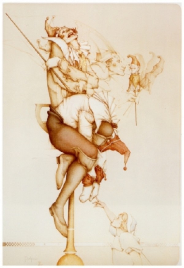 "Petrrouchka '87" hand pulled stone lithograph by Michael Parkes