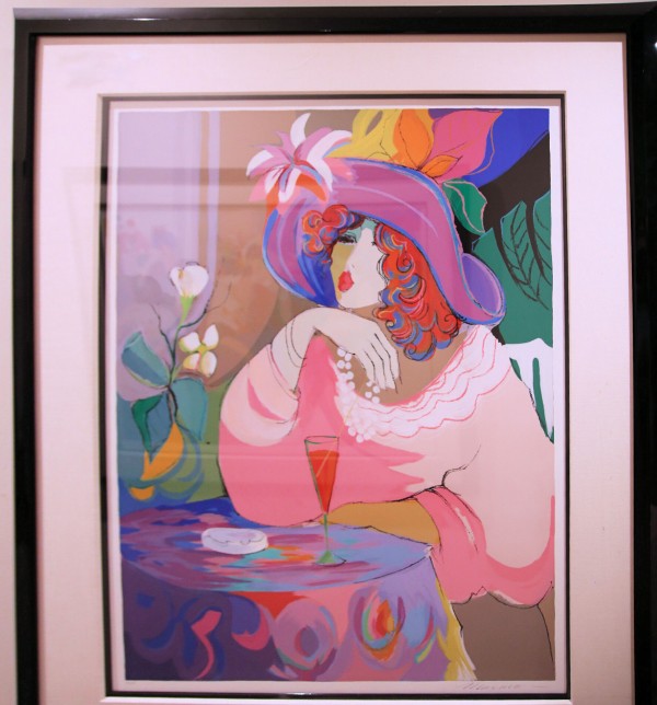 "Champagne Girl" Serigraph on Paper by Isaac Maimon