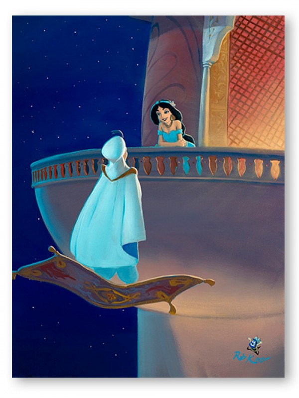 "Falling For Aladdin" Hand Embellished Giclee on Canvas by Rob Kaz