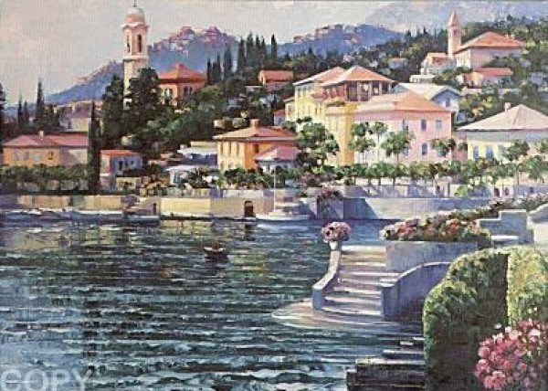 "Recollection of Lake Como" Serigraph by Howard Behrens