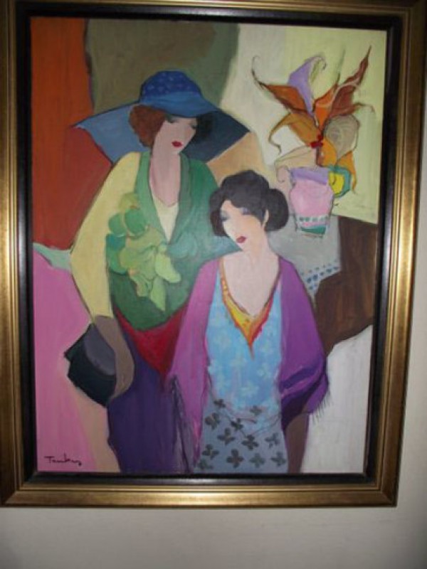 "Friends" Framed Original Acrylic on Canvas by Itzchak Tarkay