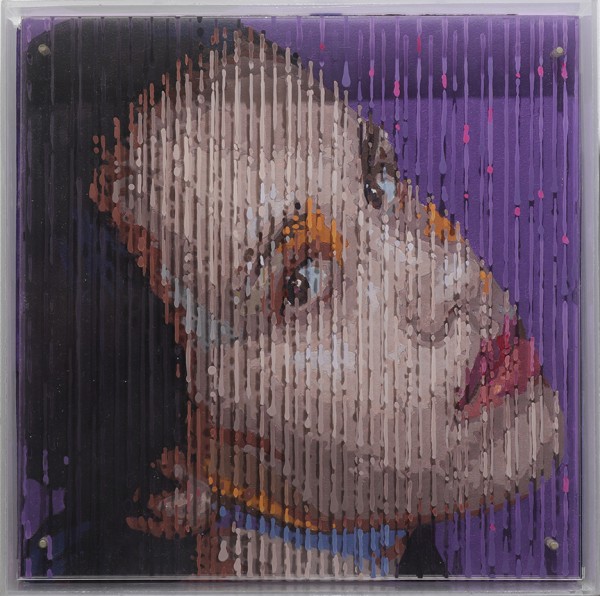 "Eye Contact #10" Acrylic, acrylic glass, wood panel. by Yury Darashkevich