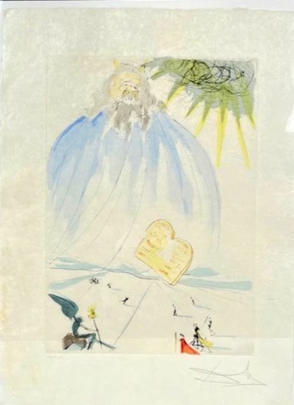Moses Etching from Our Historial Heritage Suite by Salvador Dali