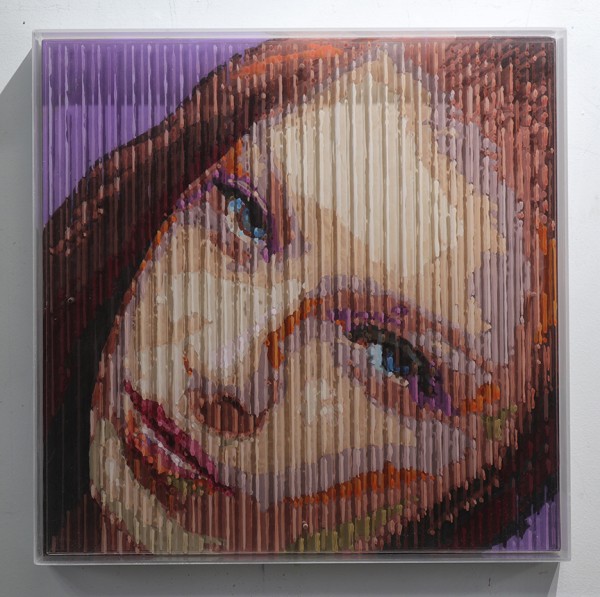 "Eye Contact #11" Acrylic, acrylic glass, wood panel. by Yury Darashkevich