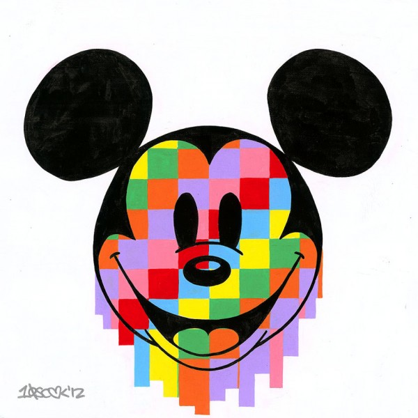 "Pixel Drip Mickey" Hand-Embellished Giclee/Canvas by Tennessee Loveless