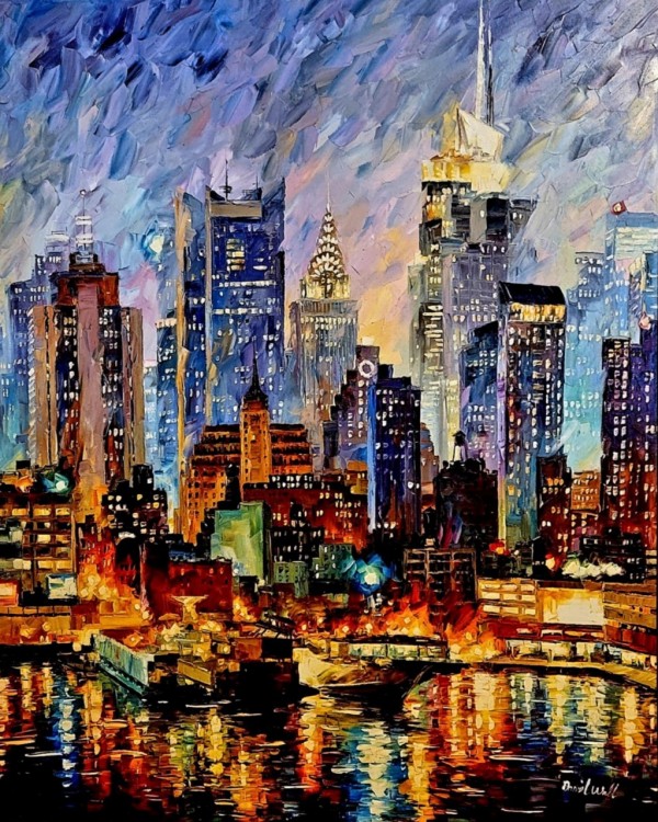 "Magnificent Manhattan" Original Oil on Canvas by Daniel Wall