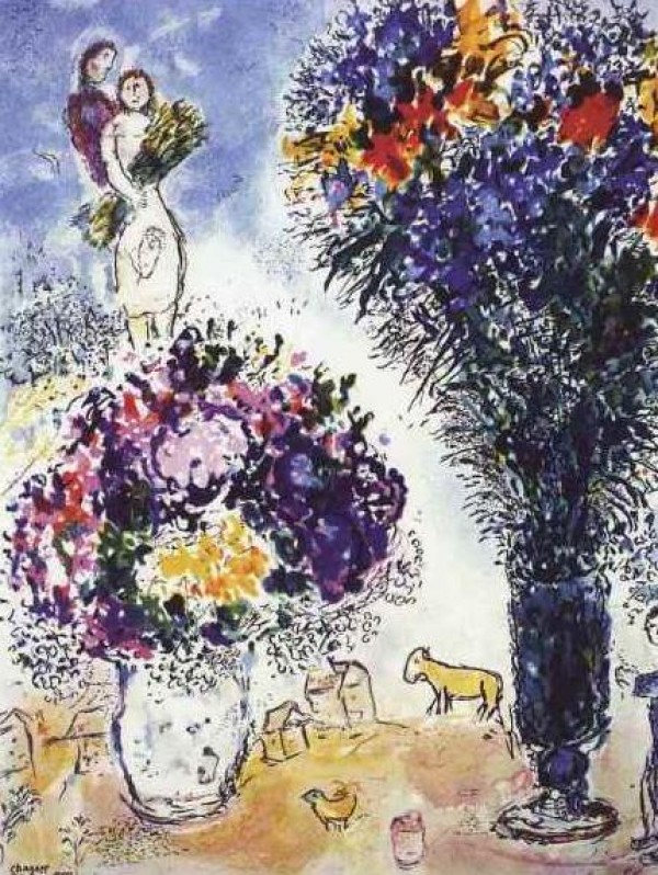 "Le Gerbe de Ble" Plate-Signed Lithograph by Marc Chagall