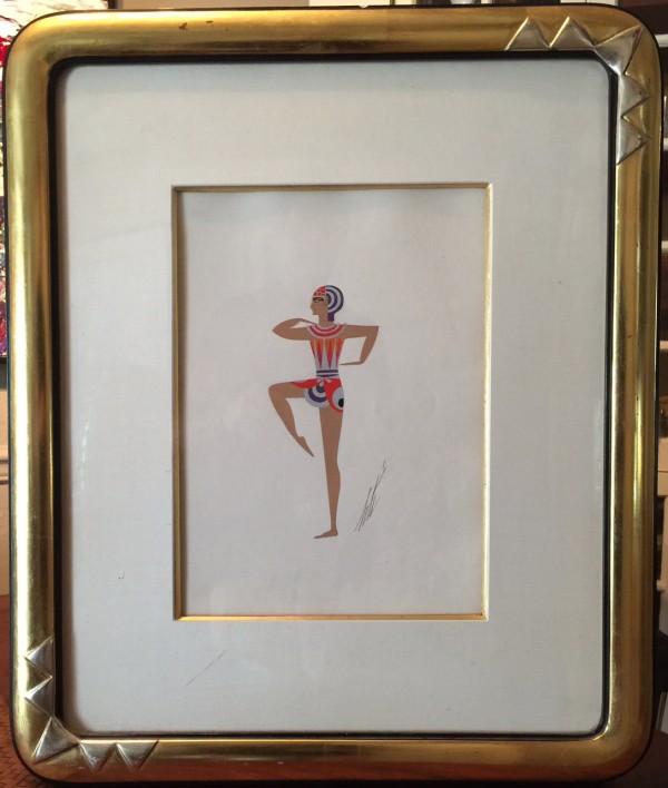 "Costume Egyptien" November 1934 Framed Original Gouache by Erte