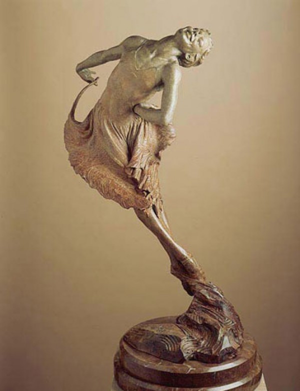 "Red Dress" Bronze Sculpture by Richard MacDonald