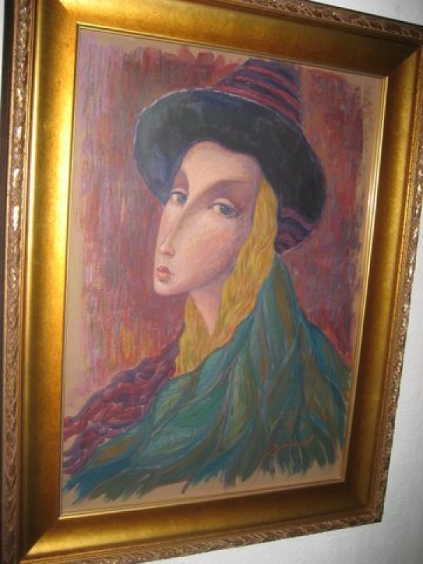 "Columbina" Original Oil/Board by Sergey Smirnov