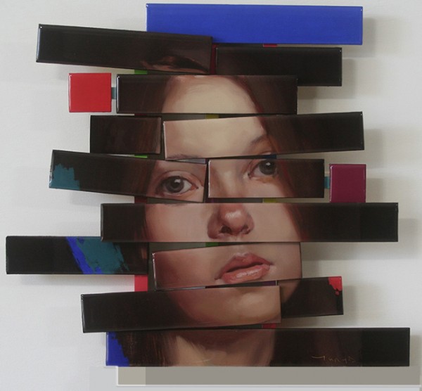 "Shaped Silence" Oil on wood panel, High gloss finish/varnish, Acrylic by Yury Darashkevich