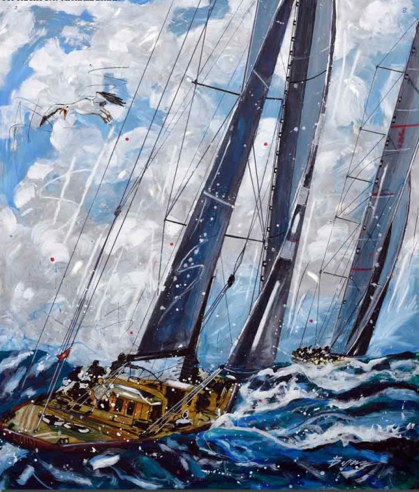 "Lion of the Sea" Original Mixed Media on Hand Worked Aluminum by Michael Bryan