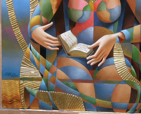 "Their Book" Original Mixed Media on Canvas by Oleg Zhivetin