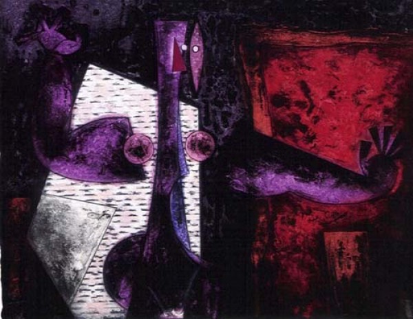 "The Mask" Acryligraph by Byron Galvez