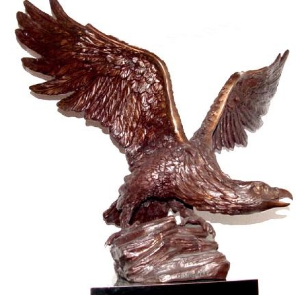 "Untitled" Eagle Bronze Sculpture by Jules Moigniez