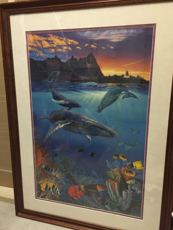 "Hawaii Sea Passage" Framed remarqued Framed Lassengraph by Christian Riese Lassen