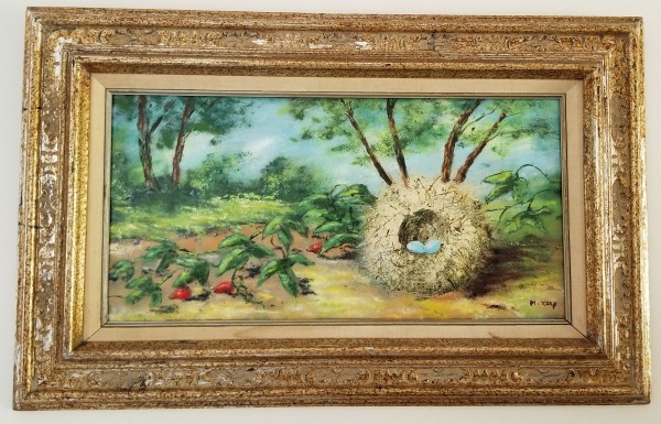 "Nest With Blue Eggs" Enamel on Copper by Max Karp