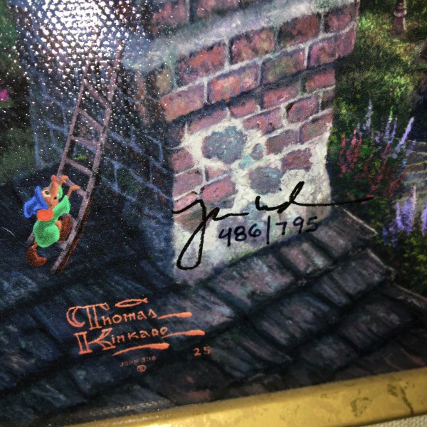 &ldquo;Cinderella Wishes Upon A Dream&rdquo; Highlighted Canvas Print by Thomas Kincade