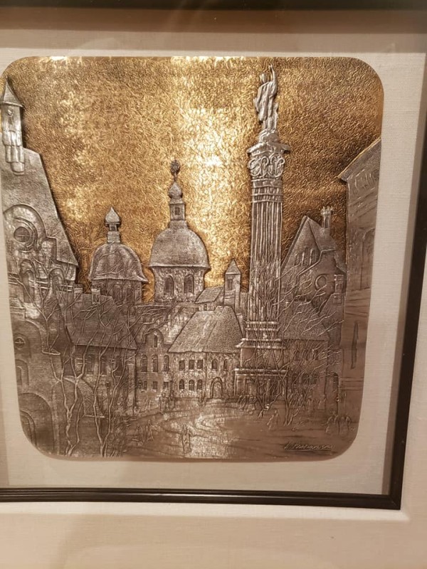 "Stare Miastro - Old Warsa" Pewter and Bronze Wall Sculpture by Anatole Krasnyansky