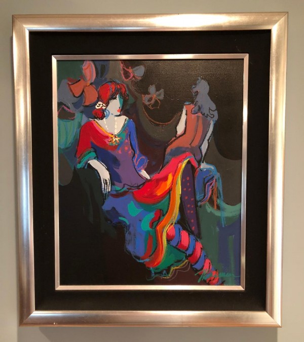 "Brigitte" original acrylic on canvas framed from the Isaac Maimon "Brigitte and Noelle Suite"