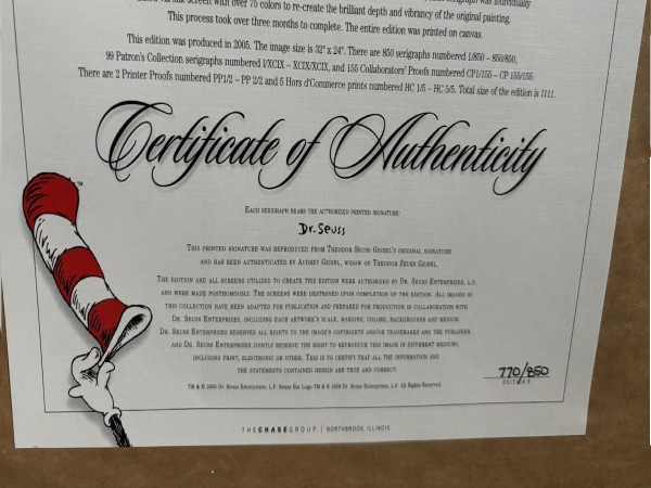 "Cat Detective in the Wrong Part of Town" Serigraph by Dr. Seuss