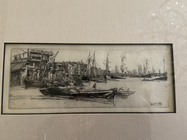 "Thames Warehouses" Etching by James Abbott McNeill Whistler