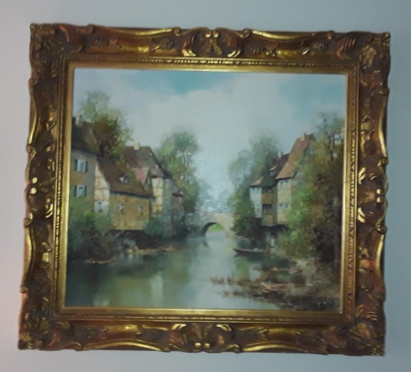 "Untitled Landscape" Original Oil on Canvas by Willi Bauer