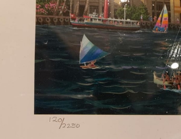 Aloha Tower 2005 Seriolithograph in Color on Paper by Alexander Chan