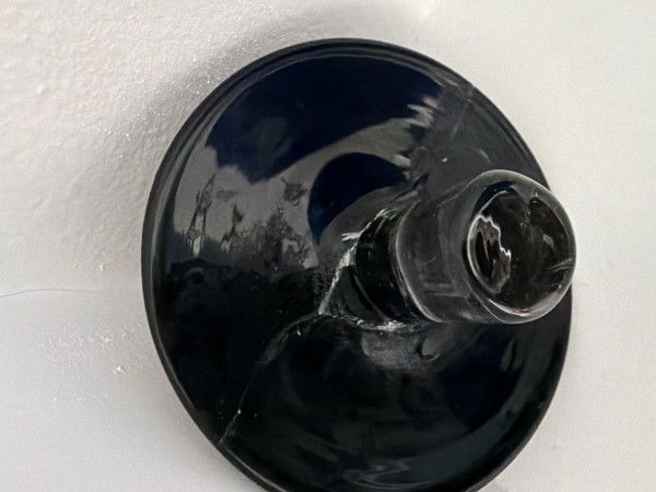 "Murano Hand-Blown Blue Decanter with Red Stopper" by Lino Tagliapietra and Marina Angelin