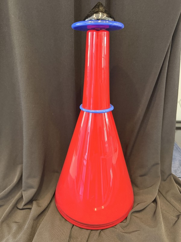 "Murano Hand-Blown Red/Black Decanter"