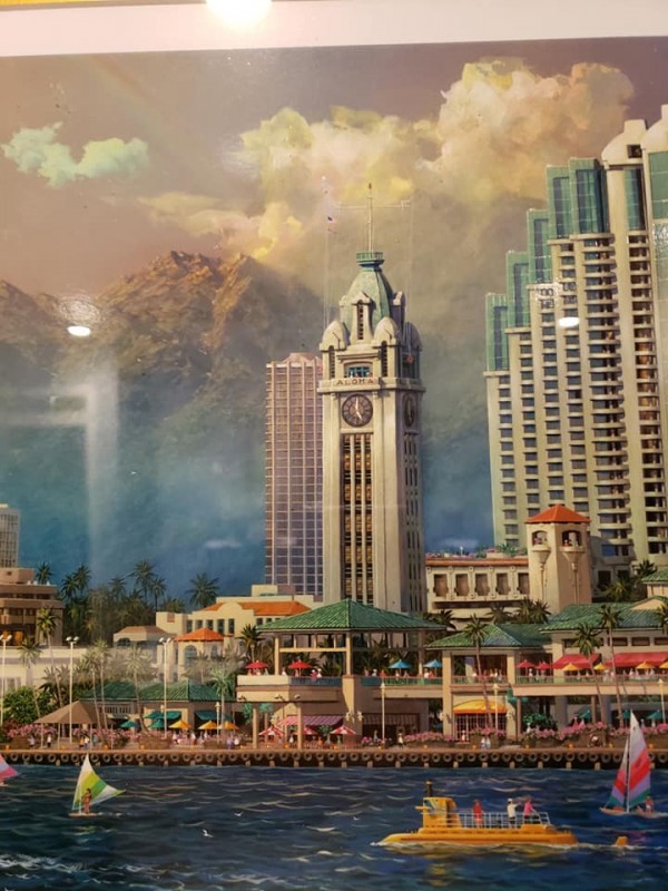 Aloha Tower 2005 Seriolithograph in Color on Paper by Alexander Chan