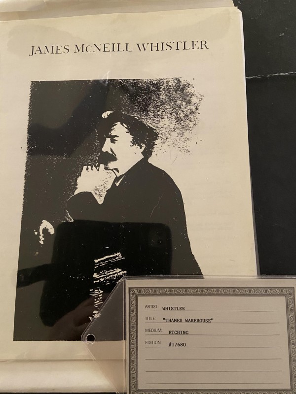 "Thames Warehouses" Etching by James Abbott McNeill Whistler