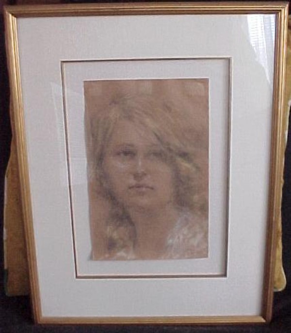 Untitled Pastel on Paper Portrait by William Henry Clapp