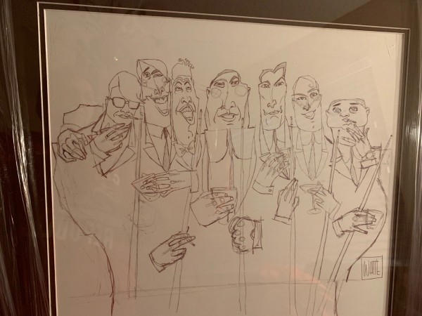 The Dinner Meeting Original Ink Drawing on paper by Todd White