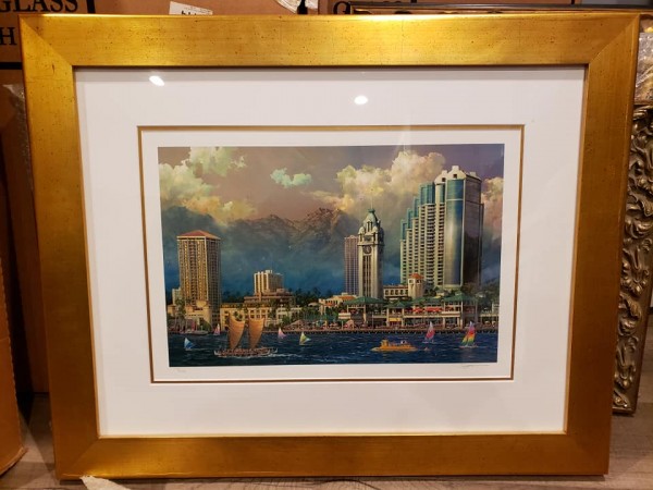Aloha Tower 2005 Seriolithograph in Color on Paper by Alexander Chan