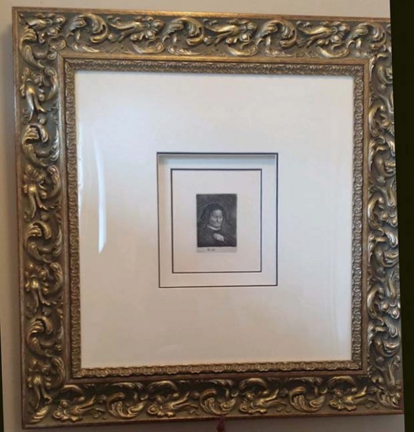 "The Artist's Mother with her Hand on her Chest": Small Bust Etching by Rembrandt