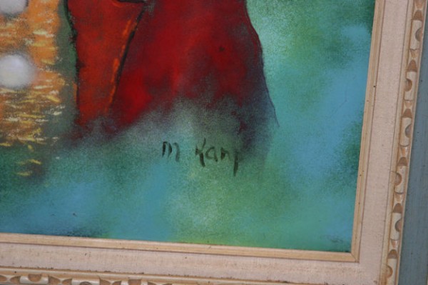 "Kimey" 1970 Original Clown Enamel on Copper by Max Karp