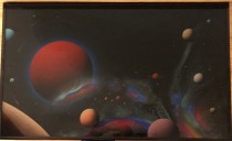 “Polynesia” Original Mixed Media with Reverse Painting on Glass by Dave Archer