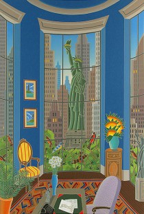 "Seven Statues" Serigraph on Paper by Thomas McKnight