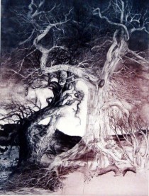 "Salinas Hill" Mezzotint by G. H. Rothe