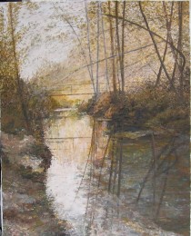 "By The River" Original Acrylic on Canvas by Slobodan Paunovic