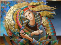 "Memory Flower" Original Mixed Media on Canvas by Oleg Zhivetin