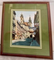 "Street Scene with Arch" Watercolor by Richard Pokorny