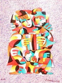 "Enigma" Seriolithograph in Color on Wove Paper by Anatole Krasnyansky