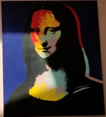 "Mona Lisa - Blue" Embellished Mixed Media Silkscreen on Canvas by Steve Kaufman