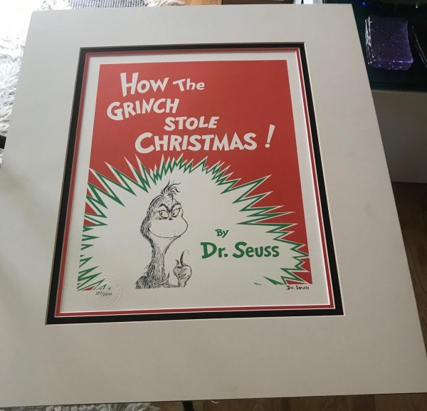 "How the Grinch Stole Christmas" book cover Lithograph by Dr. Seuss