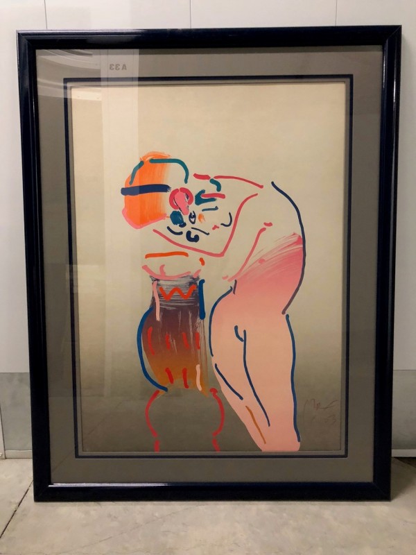 "Nude and Vase" Lithograph by Peter Max from the Ladies of the 80's Suite