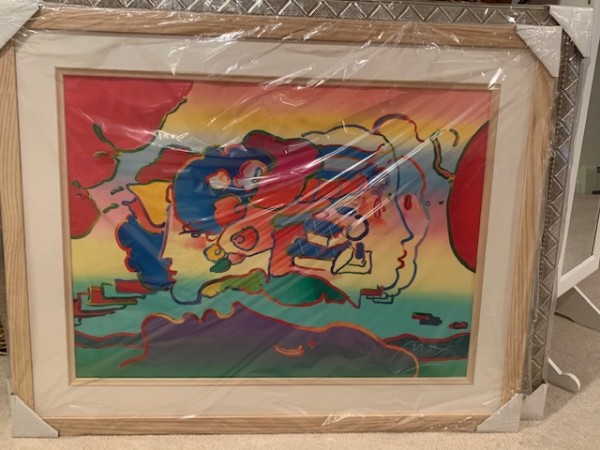 "Three Faces" 1991 lithograph by Peter Max