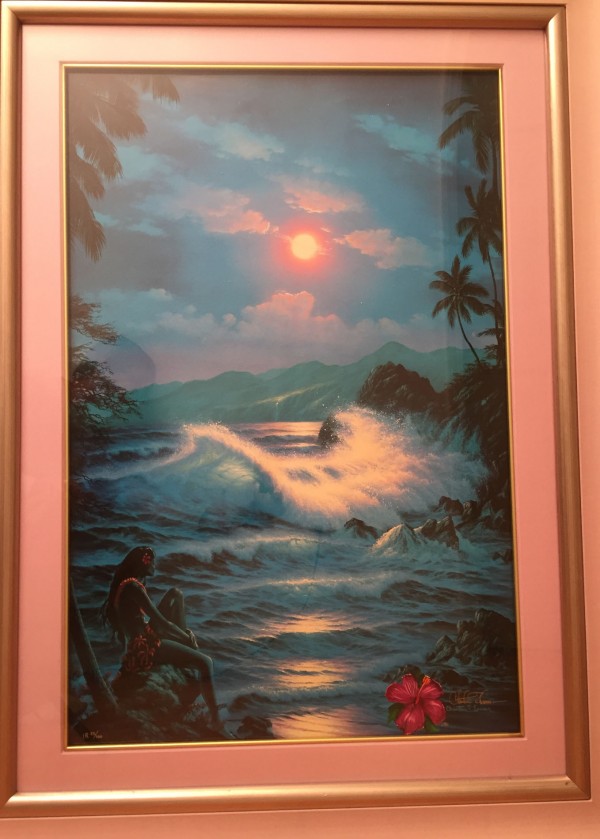 "Blue Hanna Moon" serigraph with diamonds and remarque by Christian Riese Lassen