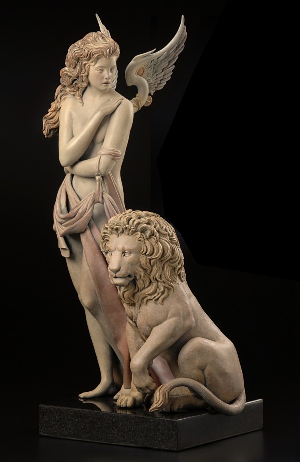 "Last Lion" 1/3 LIfe Size Bronze Sculpture by Michael Parkes